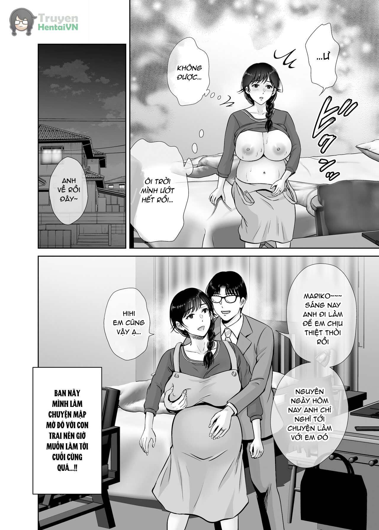 Đọc truyện hentai Kyonyuu Kaa-san ga Boku no Me mo Mae de 2 ~Bonyuu Mamire de Ikimakutta Hanashi~ - Oneshot