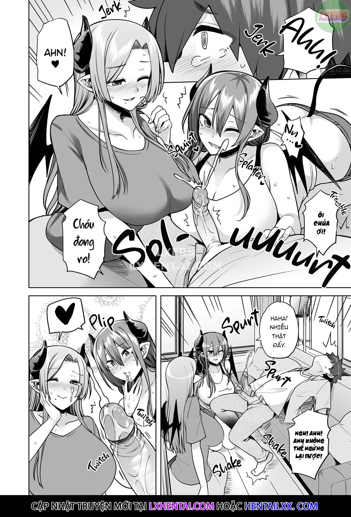Đọc truyện hentai Những quý cô Succubus trong sứ mệnh vắt sữa - Oneshot