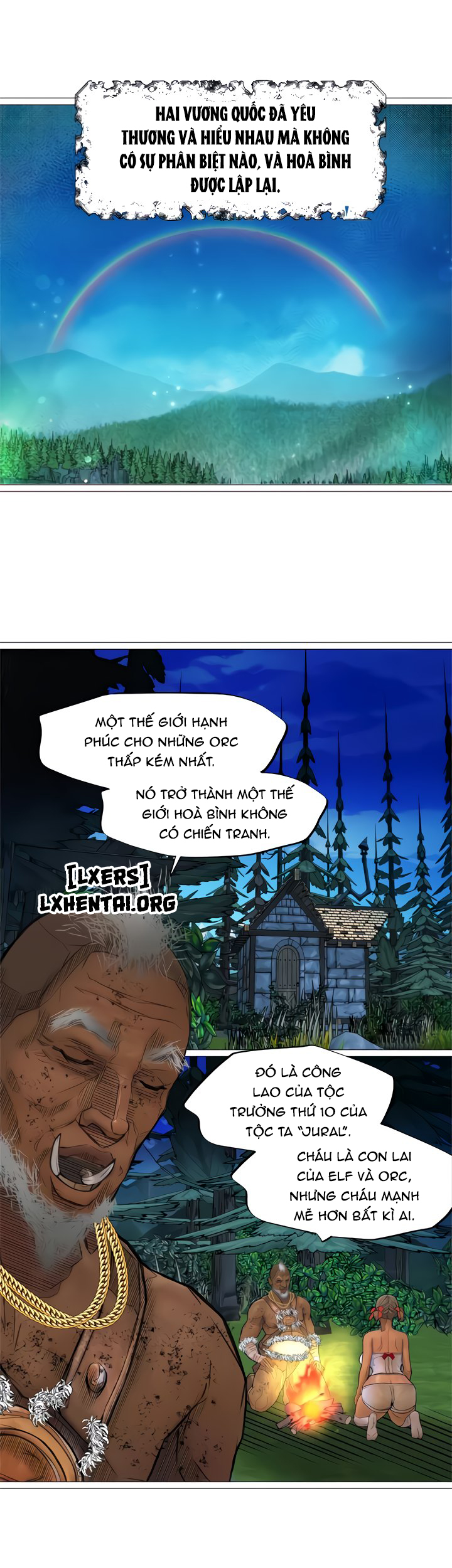 Đọc truyện hentai Nữ Hoàng Dark Elf Và Nô Lệ Orc - Chap 31 - END