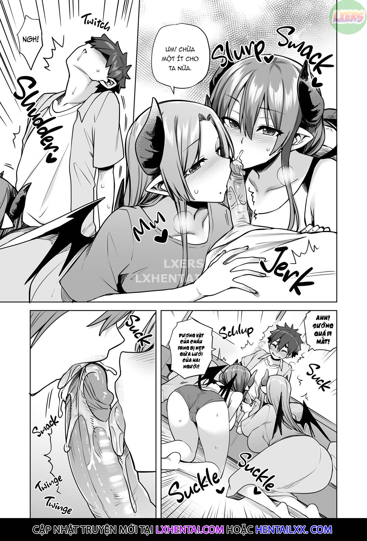 Đọc truyện hentai Những quý cô Succubus trong sứ mệnh vắt sữa - Oneshot