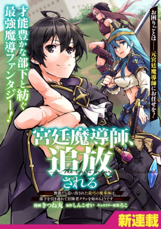 KYUUTEI MADOUSHI, TSUIHOU SARERU: MUNOU DA TO OIDA SARETA SAIKOU NO MADOUSHI WA, BUKA WO HIKITSURETE BOUKENSHA KURAN WO HAJIMERU